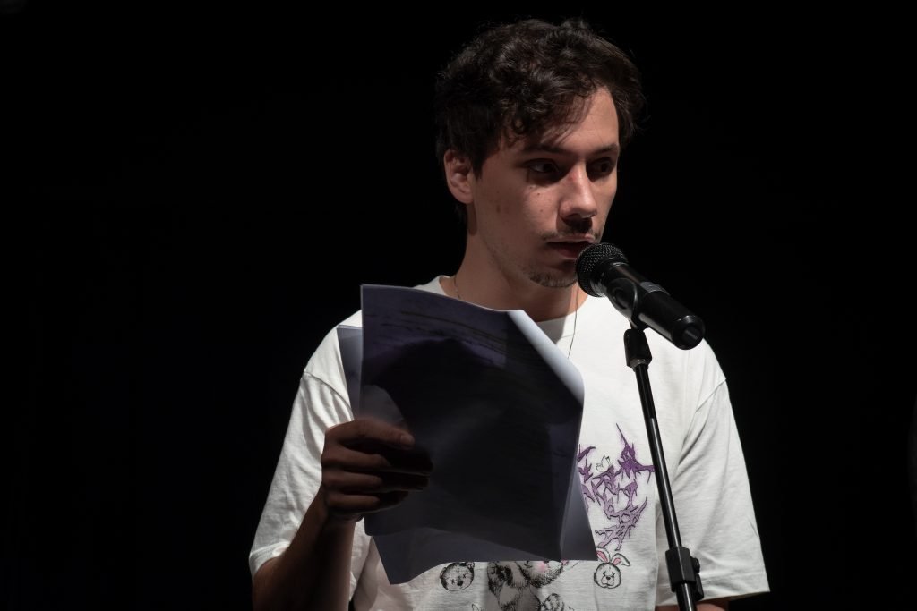 Primeiro dia do Cena Única 2024, com os estudantes da Dramaturgia da SP Escola deTeatro, na Unidade Roosevelt. (8/6/2024). | Rodrigo Reis