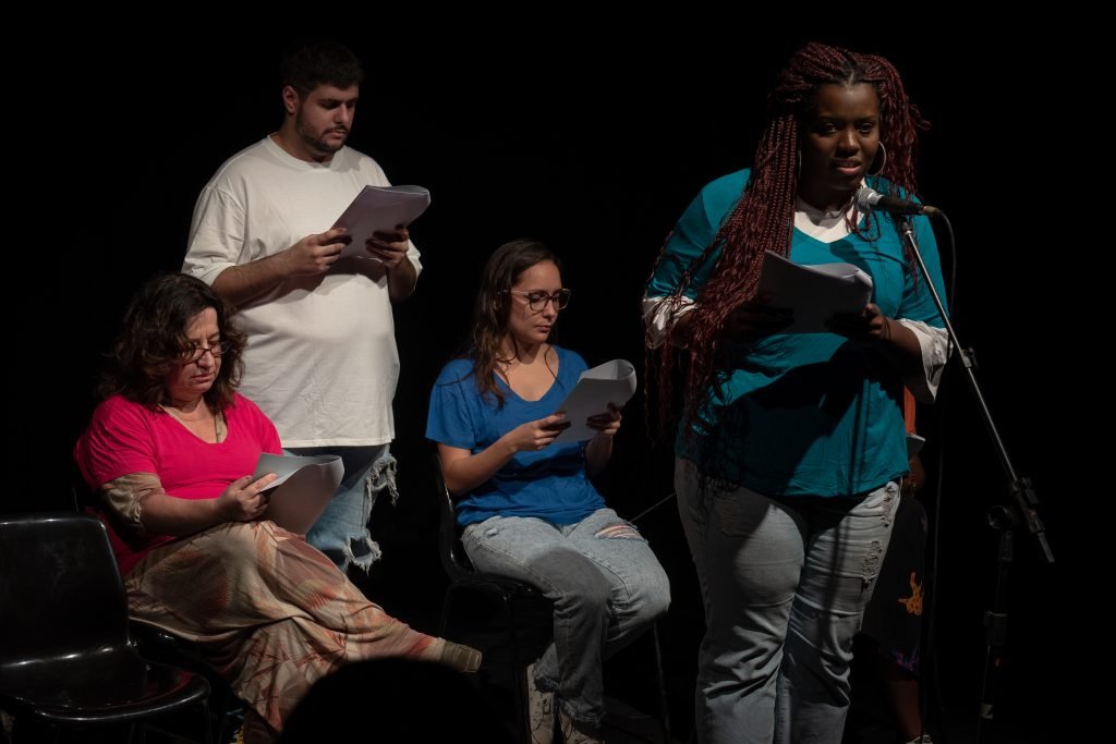 Primeiro dia do Cena Única 2024, com os estudantes da Dramaturgia da SP Escola deTeatro, na Unidade Roosevelt. (8/6/2024). | Rodrigo Reis