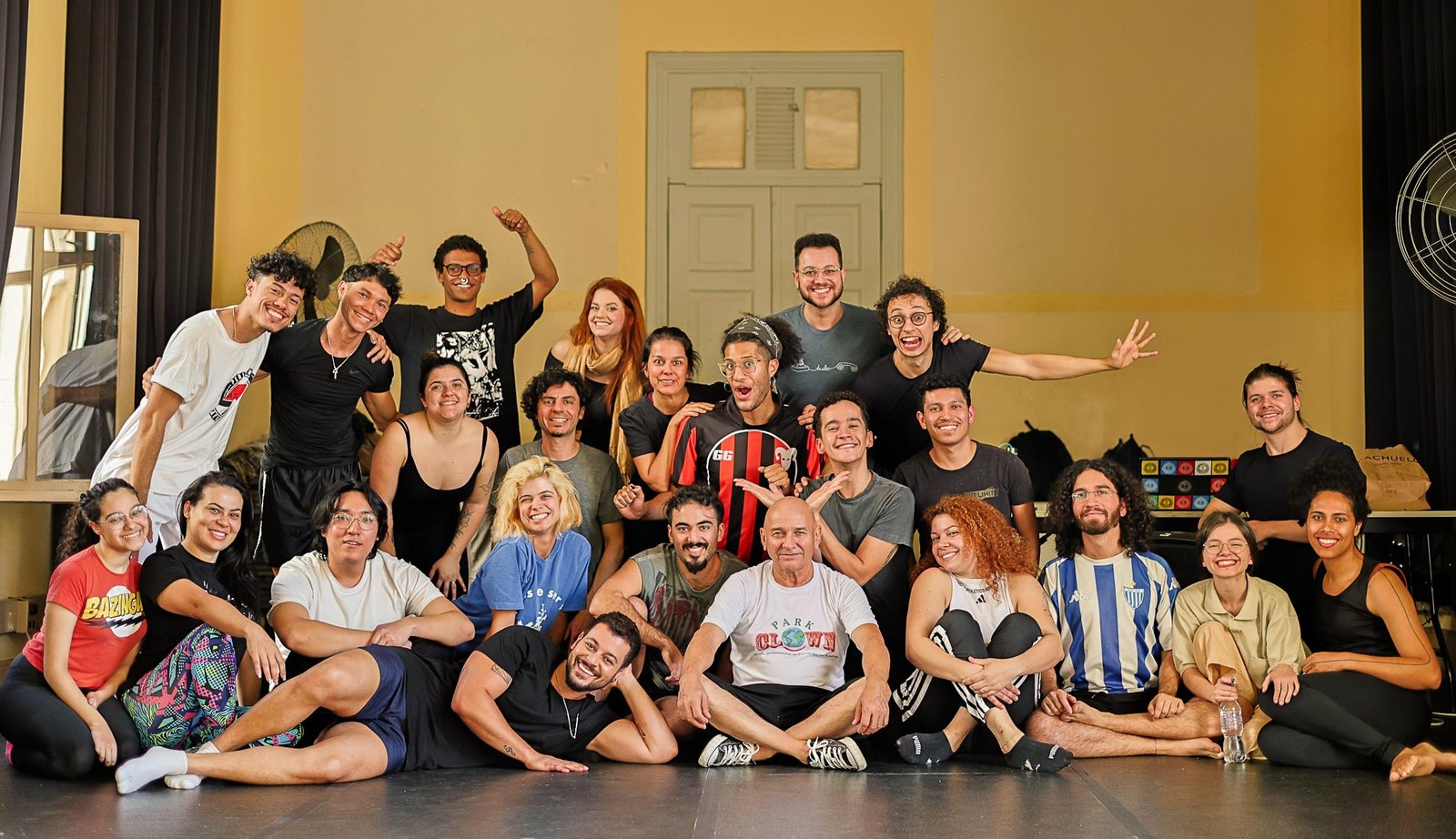 Aula do curso de Humor com o professor convidado Palhaço Tomate, no unidade Brás da SP Escola de Teatro. (15/8/2024) | Foto: Clara Silva