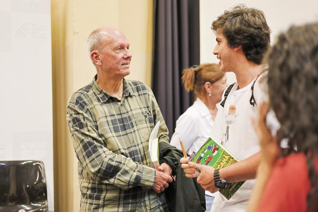 Masterclass com José Miguel Wisnik, na unidade Brás da SP Escola de Teatro. (6/8/2024) | Foto: Clara Silva