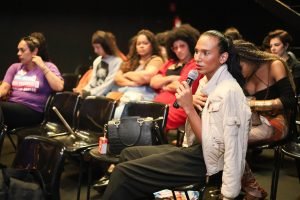 Mesa Transcestralidade e Ciscolonialidade, na Mostra Vocabulários na sede Roosevelt da SP Escola de Teatro. (20/8/2024) | Foto: Clara Silva