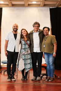 Mesa de discussão “Teatro Político Peru – Brasil: Conexão América Latina”, na sede Brás da SP Escola de Teatro. (23/8/2024) | Foto: Clara Silva