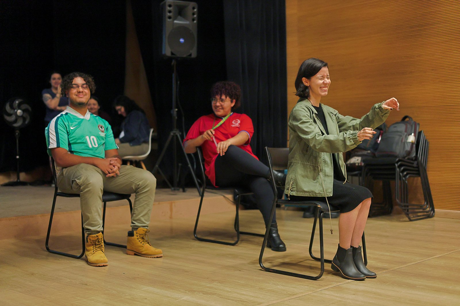 Oficina de Teatro na Faculdade Cultura Inglesa a partir da contrapartida dos alunos bolsistas do Programa Oportunidades.(22/10/2024). | Foto: Clara Silva.