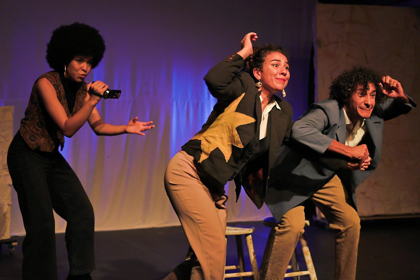 Experimento III do grupo N2 Amarelo, do segundo semestre de 2024, na SP Escola de Teatro. | Foto: Clara Silva.