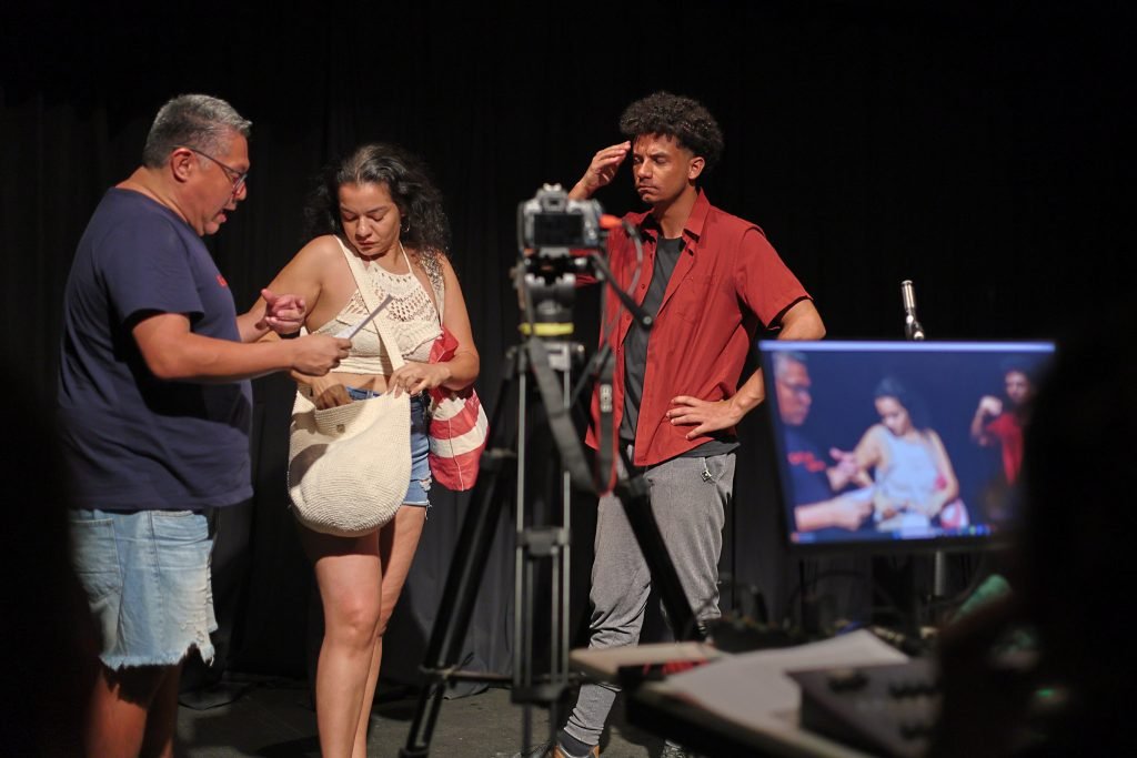 Curso “Atuando no audiovisual: presença e escuta” com Christian Landi, na sede Roosevelt da SP Escola de Teatro. (16/01/2025) | Foto: Clara Silva.