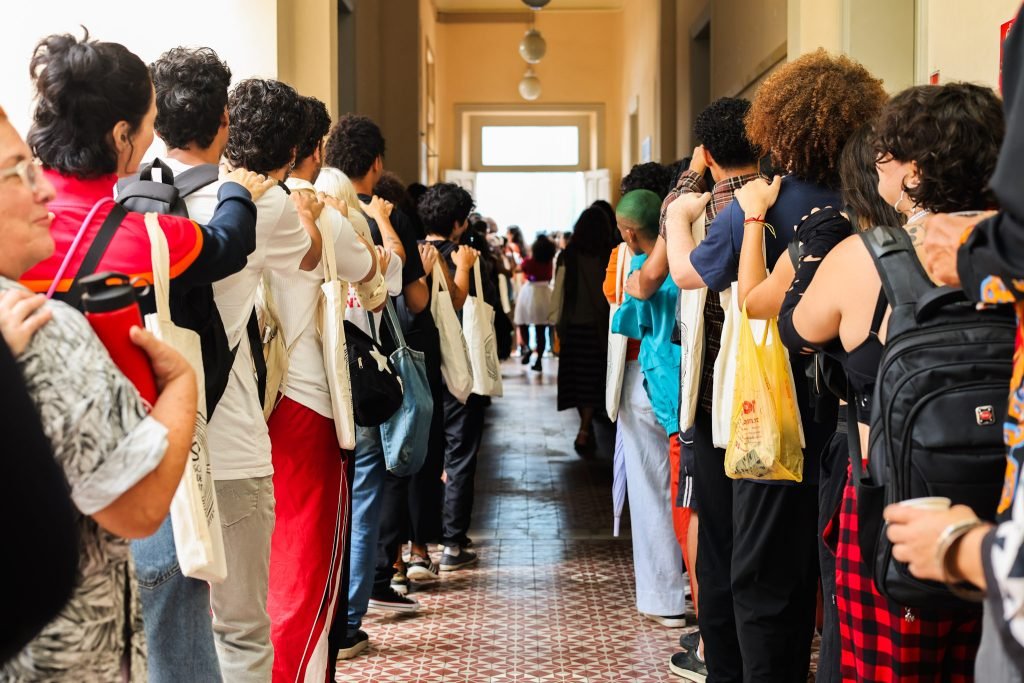 Recepção dos estudantes do 1° semestre de 2025, na sede Brás da SP Escola de Teatro. (01/02/2025). | Foto: Ana Kei.