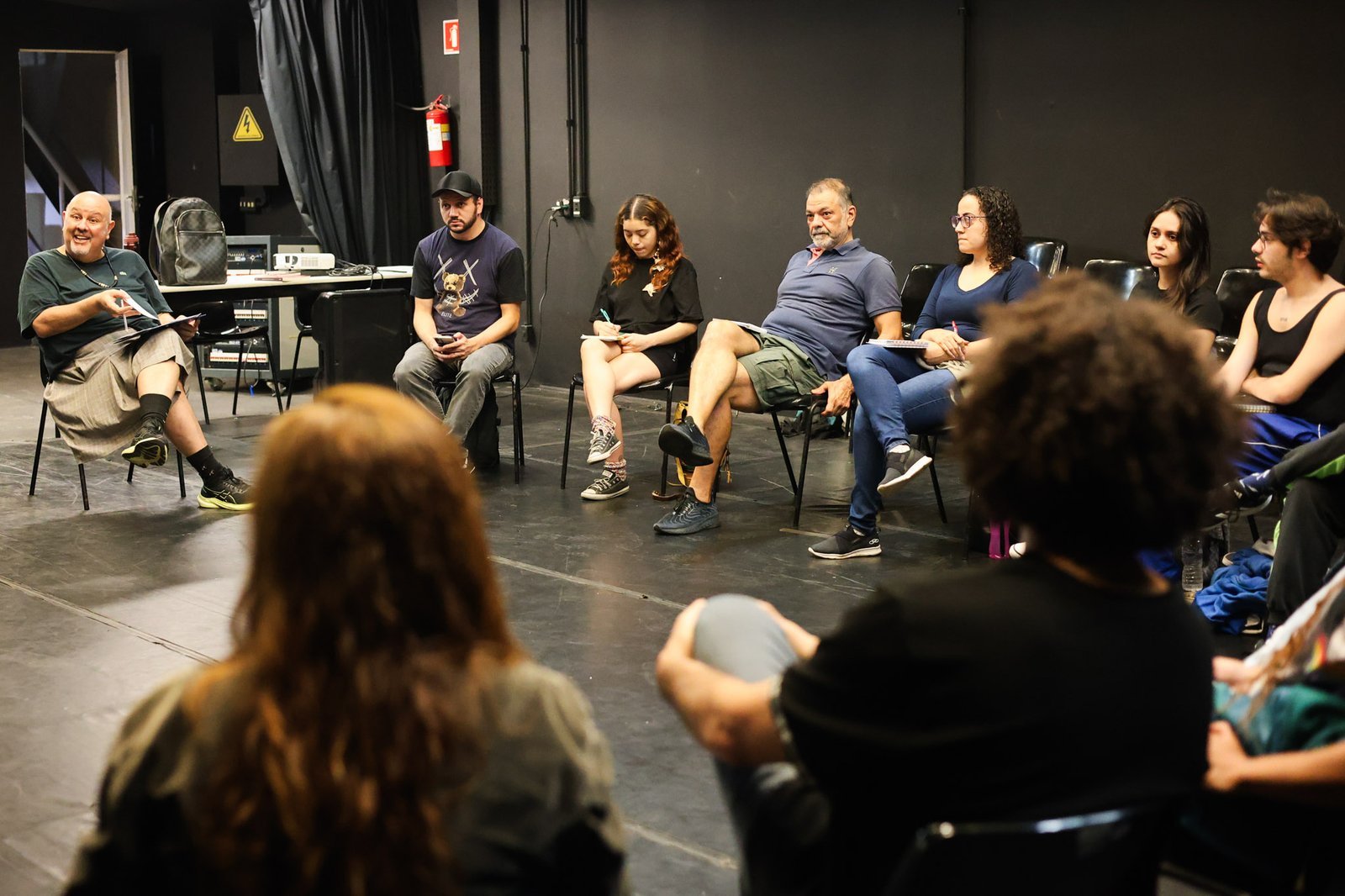 Curso “A composição do personagem a partir da palavra” com Gerson Steves, na sede Roosevelt da SP Escola de Teatro. (15/04/2025) | Foto: Clara Silva.