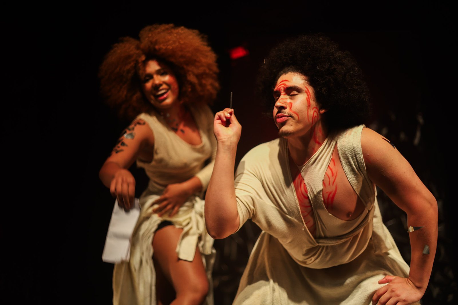 Experimento II do grupo N2 Amarelo, do segundo semestre de 2025, na SP Escola de Teatro. | Foto: Clara Silva.