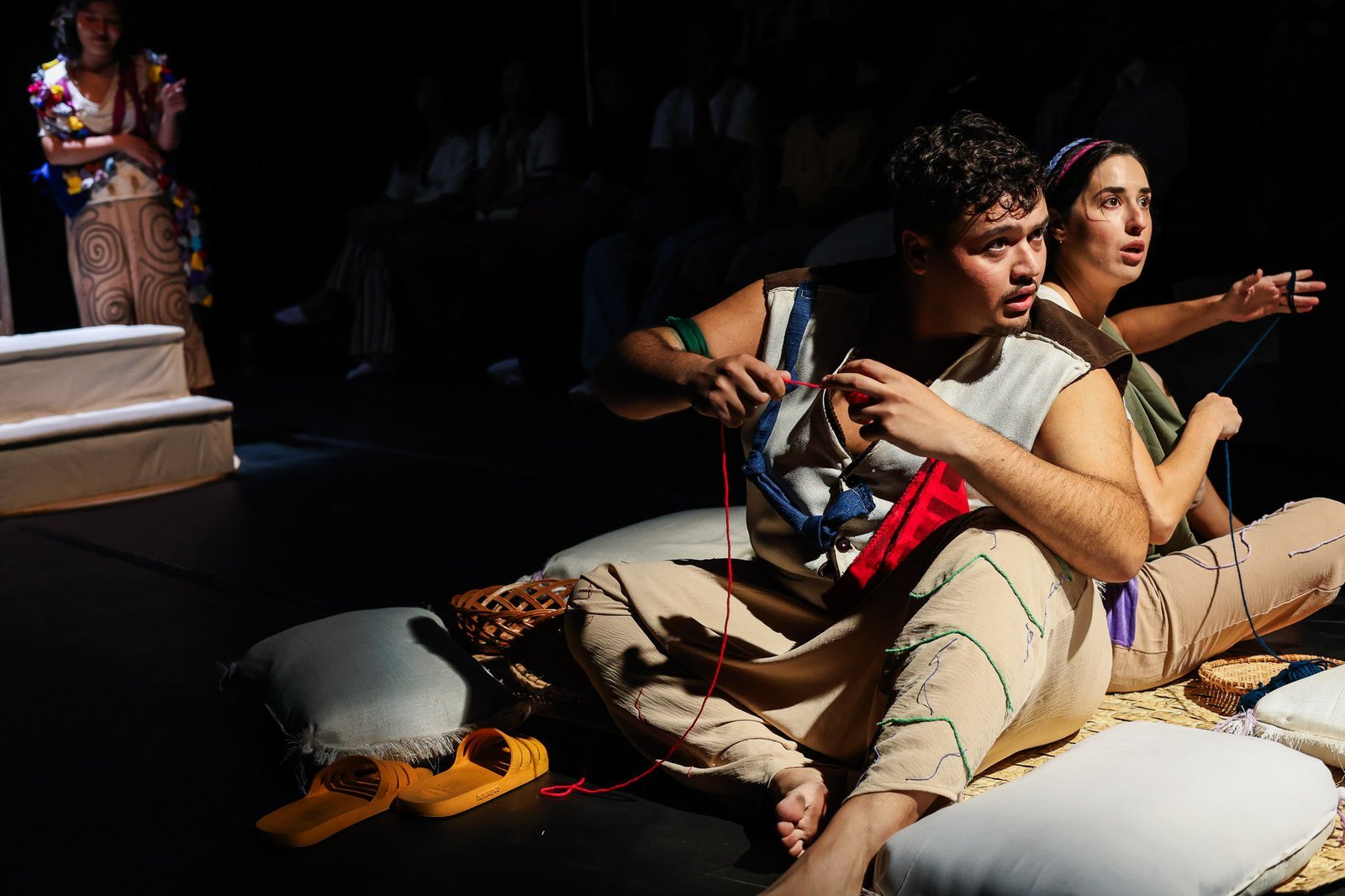 Experimento II do grupo N3 Amarelo, do segundo semestre de 2025, na SP Escola de Teatro. | Foto: Clara Silva.