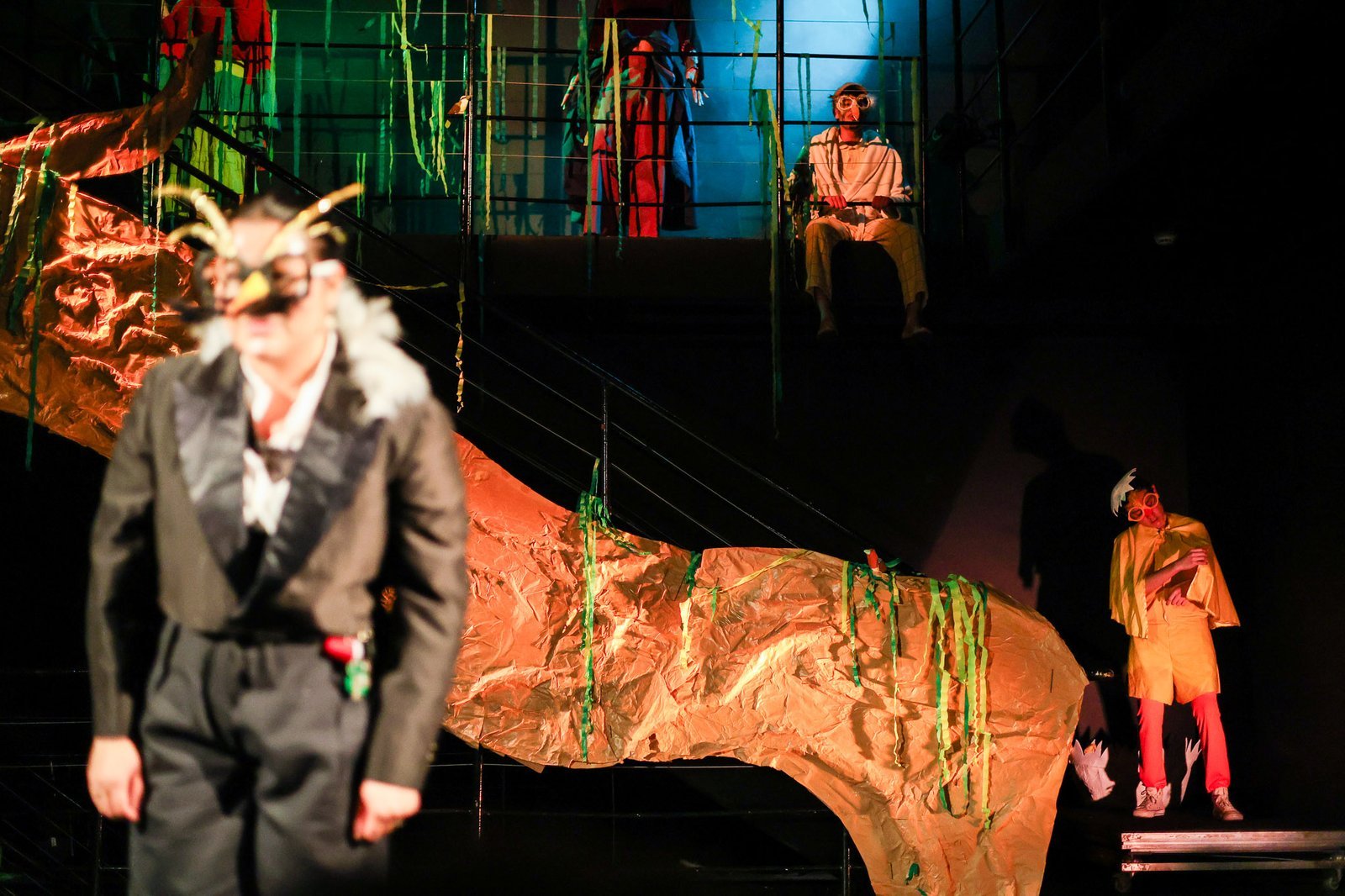 Experimento II do grupo N6 Amarelo, do segundo semestre de 2025, na SP Escola de Teatro. | Foto: Clara Silva.