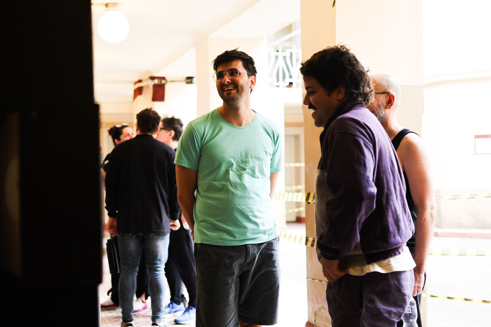 Cia Espaço em Branco em visita na sede Brás da SP Escola de Teatro, projeto do Ocupa Lab. (07/10/2025). | Foto: Clara Silva.