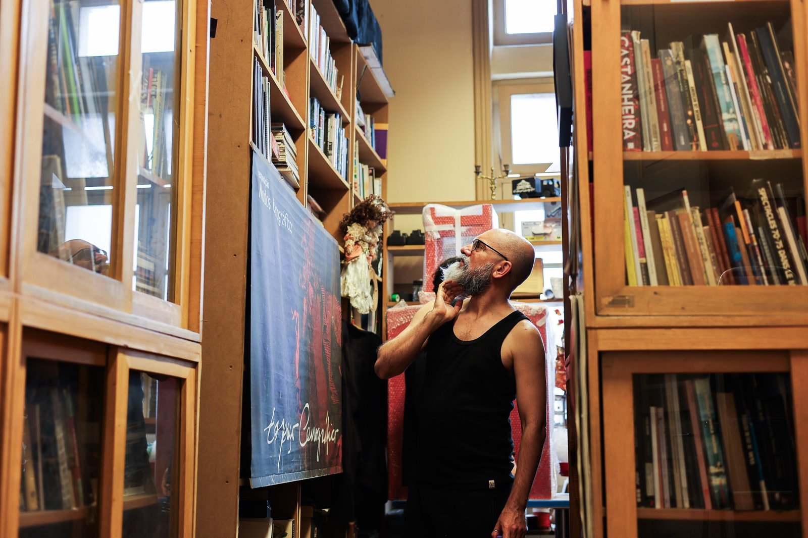 Cia Espaço em Branco em visita na sede Brás da SP Escola de Teatro, projeto do Ocupa Lab. (07/10/2025). | Foto: Clara Silva.